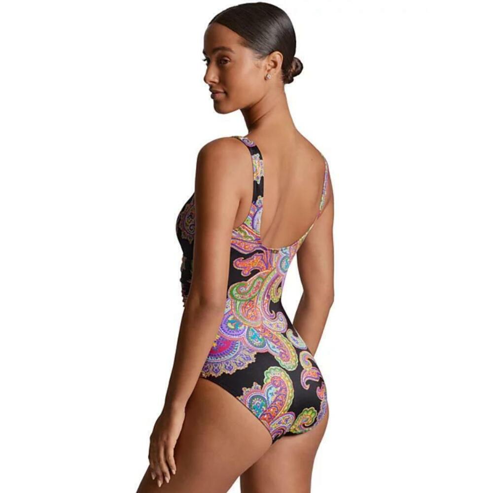 Ralph Lauren Women's Paisley Ruched Multicolor One-Piece Swimsuit 6 - Picture 3 of 3
